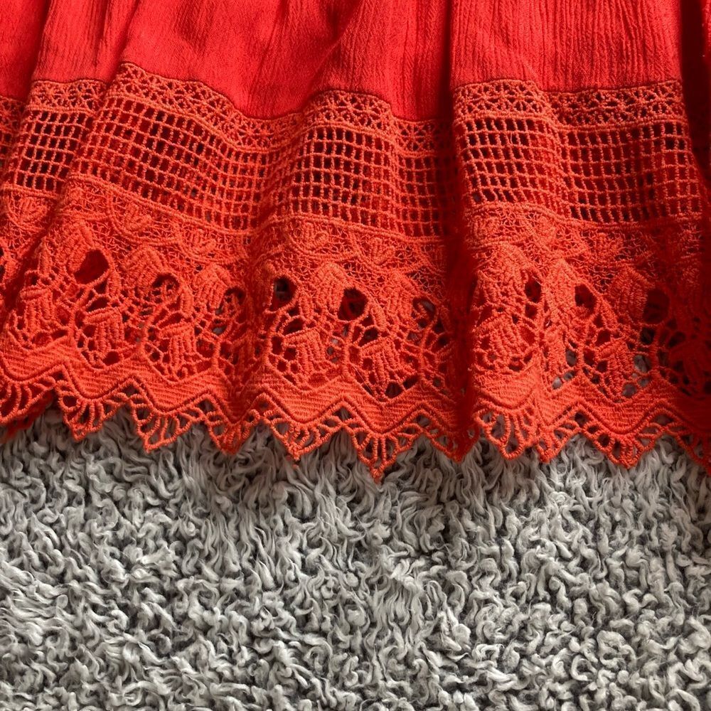 ANTHROPOLOGIE M Kimchi Blue Boho Summer Dress La Palma Crochet Inset Lined Dress - Picture 7 of 11